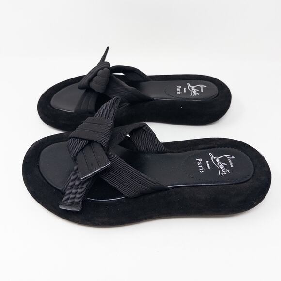 Christian Louboutin Matriciasummer Flats Slides Mules Black 37 EU - Picture 2 of 6